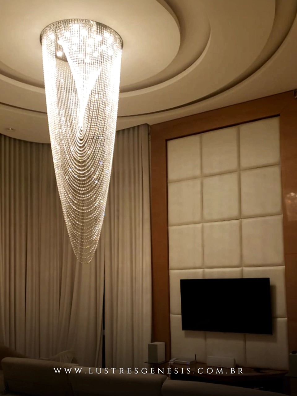 Corrente de cristal K9 castanha transparente multifacetada de 14mm para lustres, artesanato e Feng-Shui.